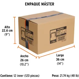 Grapas 9/16" Corona 27/64" Calibre 24 para Engrapadora ET-50 ET-50X ET-50P, ET-50-9/16 17969 Truper Truper-Grapas 9/16" Corona 2