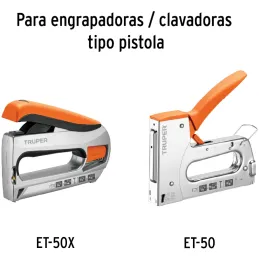 Grapas 5/16" Corona 27/64" Calibre 24 para Engrapadora ET-50 ET-50X ET-50P, ET-50-5/16 17966 Truper Truper-Grapas 5/16" Corona 2