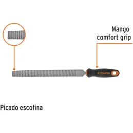 Limas Media Caña Escofinas Bastardas 6" Ancho 5/8" Espesor 3/16", Mango Comfort Grip, LES-6T 15319 Truper Truper-Limas Media Cañ