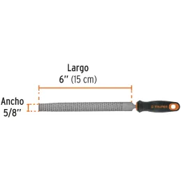 Limas Media Caña Escofinas Bastardas 6" Ancho 5/8" Espesor 3/16", Mango Comfort Grip, LES-6T 15319 Truper Truper-Limas Media Cañ