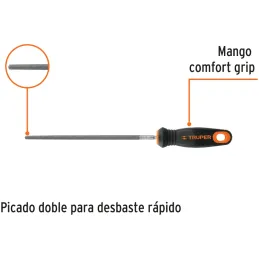 Limas Redonda Bastardas 8" Espesor 5/16", Mango Comfort Grip, LRB-8T 15316 Truper Truper-Limas Redonda Bastardas 8" Espesor 5/16