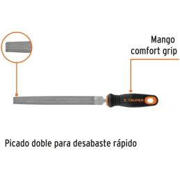 Limas Media Caña Bastardas 8" Ancho 3/4" Espesor 1/4", Mango Comfort Grip, LMCB-8T 15318 Truper Truper-Limas Media Caña Bastarda