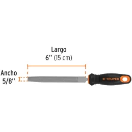 Limas Media Caña Bastardas 6" Ancho 5/8" Espesor 3/16", Mango Comfort Grip, LMCB-6T 15317 Truper Truper-Limas Media Caña Bastard