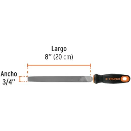 Limas Plana Bastardas 8" Ancho 3/4" Espesor 3/16", Mango Comfort Grip, LPB-8T 15311 Truper Truper-Limas Plana Bastardas 8" Ancho