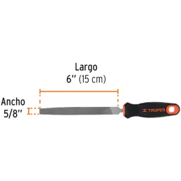 Limas Plana Bastardas 6" Ancho 5/8" Espesor 3/16", Mango Comfort Grip, LPB-6T 15309 Truper Truper-Limas Plana Bastardas 6" Ancho