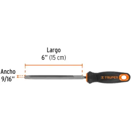 Limas Triangulo Bastardas 6" Ancho 9/16, Mango Comfort Grip, LPT-6T 15307 Truper Truper-Limas Triangulo Bastardas 6" Ancho 9/16,
