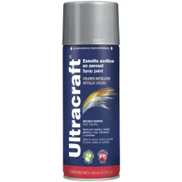 Pintura en Spray Ultracraft Cromo Metalico, 400ml, secado rapido libre de Plomo, PA-CR-U 40027 Truper Truper-Pintura en Spray Ul