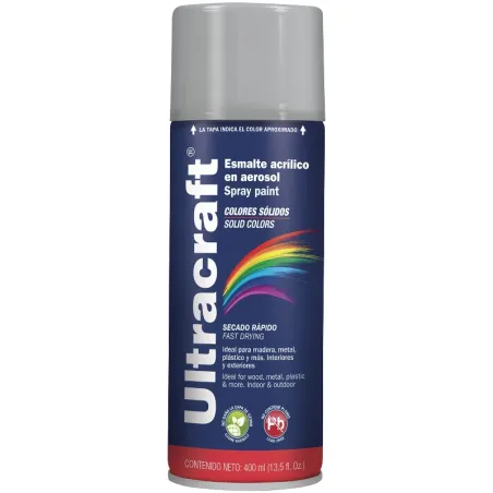 Pintura en Spray Ultracraft Silver, 400ml, secado rapido libre de Plomo, PA-SI-U 40023 Truper Truper-Pintura en Spray Ultracraft