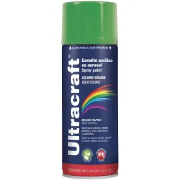 Pintura en Spray Ultracraft Verde Irlandes, 400ml, secado rapido libre de Plomo, PA-VI-U 40026 Truper Truper-Pintura en Spray Ul