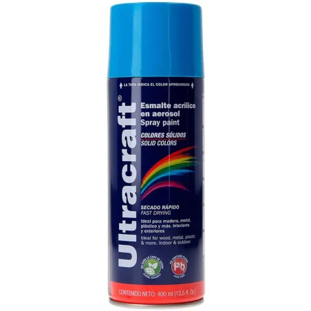 Pintura en Spray Ultracraft Azul Claro, 400ml, secado rapido libre de Plomo, PA-AZ-U 40035 Truper Truper-Pintura en Spray Ultrac