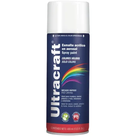 Pintura en Spray Ultracraft Blanco Mate, 400ml, secado rapido libre de Plomo, PA-BM-U 40038 Truper Truper-Pintura en Spray Ultra
