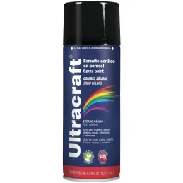 Pintura en Spray Ultracraft Negro Mate, 400ml, secado rapido libre de Plomo, PA-NM-U 40034 Truper Truper-Pintura en Spray Ultrac