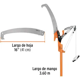 Tijera con mango Telescopico de Fibra de Vidrio 350cm Cuchilla 1-1/4 Cortador Ramas Altas Truper 18410 Truper-Tijera con mango T
