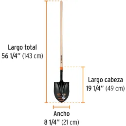 Lampas Redonda Minera T-2000 56-1/4" 21x49x143cm MangoLargo Truper 17175 Truper-Lampas Redonda Minera T-2000 56-1/4" 21x49x143cm