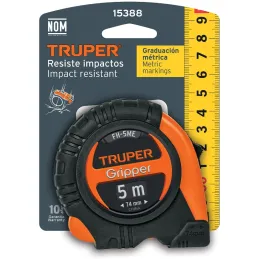 Winchas Flexometro Griper 5M MedicionAmbosLados TPR ABS Truper 15388 Truper-Winchas Flexometro Griper 5M MedicionAmbosLados TPR 