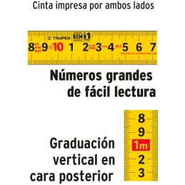 Winchas Flexometro Griper 3M MedicionAmbosLados TPR ABS Truper 15387 Truper-Winchas Flexometro Griper 3M MedicionAmbosLados TPR 