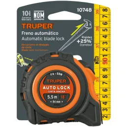 Winchas Flexometro Auto-Lock 5.5M MedicionAmbosLados TPR ABS Truper 10748 Truper-Winchas Flexometro Auto-Lock 5.5M MedicionAmbos