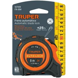 Winchas Flexometro Auto-Lock 8M MedicionAmbosLados TPR ABS Truper 10749 Truper-Winchas Flexometro Auto-Lock 8M MedicionAmbosLado