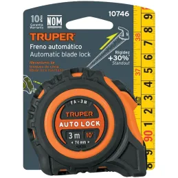 Winchas Flexometro Auto-Lock 3M MedicionAmbosLados TPR ABS Truper 10746 Truper-Winchas Flexometro Auto-Lock 3M MedicionAmbosLado