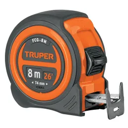 Winchas Flexometro Compactas 8M MedicionAmbosLados TPR ABS Truper 12774 Truper-Winchas Flexometro Compactas 8M MedicionAmbosLado