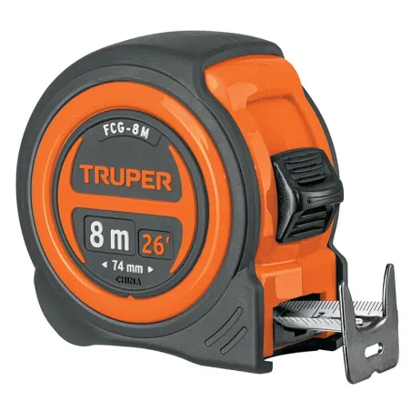 Winchas Flexometro Compactas 8M MedicionAmbosLados TPR ABS Truper 12774 Truper-Winchas Flexometro Compactas 8M MedicionAmbosLado