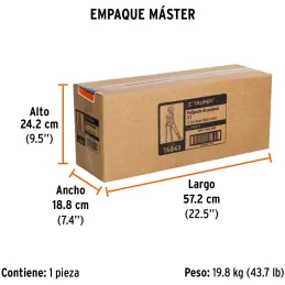 Tecle Industrial 1 Toneladas, Doble Trinquete, Mecanismo de triple engranaje, Peso 12.3kg, POPA-3/4 16843 Truper Truper-Tecle In