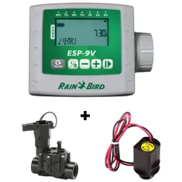 Programador de Riego ESP-9V 1 Zona a Pilas Incluye 1 Solenoide 9V + Valvula DVF 1" 24 VAC Rain Bird ESP-9VSOL-DVF Rain Bird-Prog