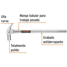 Martillos 20oz Cabeza Conica C29mm Ucurva MTubular19" Truper 11175 Truper-Martillos 20oz Cabeza Conica C29mm Ucurva MTubular19" 
