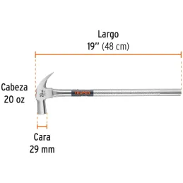 Martillos 20oz Cabeza Conica C29mm Ucurva MTubular19" Truper 11175 Truper-Martillos 20oz Cabeza Conica C29mm Ucurva MTubular19" 
