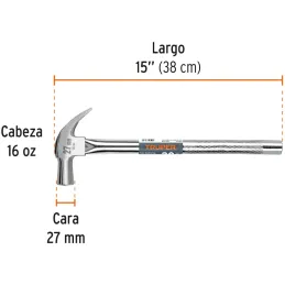 Martillos 16oz Cabeza Conica C27mm Ucurva MTubular15" Truper 10914 Truper-Martillos 16oz Cabeza Conica C27mm Ucurva MTubular15" 