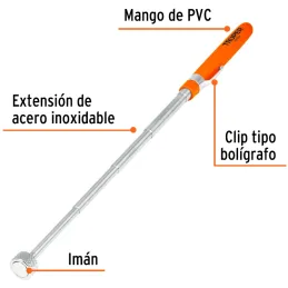 Iman Extensible, Levanta 3.6kg, Estension Min. 163mm Max. 630mm, Recupera Objetos, Clip Tipo Boligrafo, PICK-UPX 15325 Truper Tr