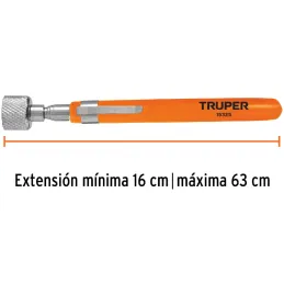 Iman Extensible, Levanta 3.6kg, Estension Min. 163mm Max. 630mm, Recupera Objetos, Clip Tipo Boligrafo, PICK-UPX 15325 Truper Tr