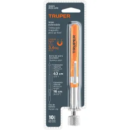 Iman Extensible, Levanta 3.6kg, Estension Min. 163mm Max. 630mm, Recupera Objetos, Clip Tipo Boligrafo, PICK-UPX 15325 Truper Tr