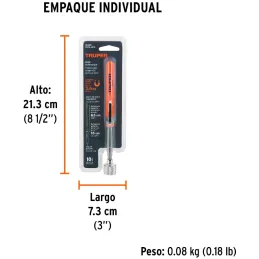 Iman Extensible, Levanta 3.6kg, Estension Min. 163mm Max. 630mm, Recupera Objetos, Clip Tipo Boligrafo, PICK-UPX 15325 Truper Tr