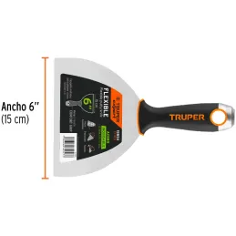 Espatula Flexible 6" Mango Ergonomico, en acero inoxidable, para usarse en alimentos, ET-6FX 15854 Truper Truper-Espatula Flexib
