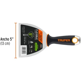 Espatula Flexible 5" Mango Ergonomico, en acero inoxidable, para usarse en alimentos, ET-5FX 15853 Truper Truper-Espatula Flexib