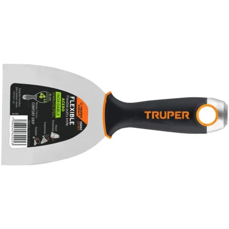 Espatula Flexible 4" Mango Ergonomico, en acero inoxidable, para usarse en alimentos, ET-4FX 15852 Truper Truper-Espatula Flexib