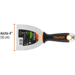 Espatula Flexible 4" Mango Ergonomico, en acero inoxidable, para usarse en alimentos, ET-4FX 15852 Truper Truper-Espatula Flexib