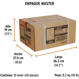 Espatula Flexible 4" Mango Ergonomico, en acero inoxidable, para usarse en alimentos, ET-4FX 15852 Truper Truper-Espatula Flexib