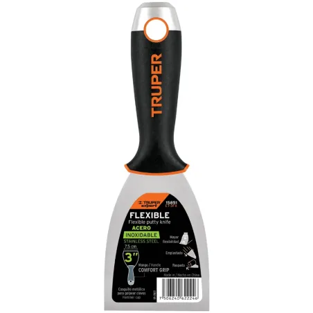 Espatula Flexible 3" Mango Ergonomico, en acero inoxidable, para usarse en alimentos, ET-3FX 15851 Truper Truper-Espatula Flexib
