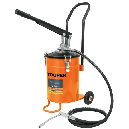Bomba Inyectora de grasa 5800 PSI 10kg. Alta Presion, Flujo 3.1g Manguera 1/4" Cubeta 22x30cm, BOMIN-10 16867 Truper Truper-Bomb