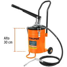 Bomba Inyectora de grasa 5800 PSI 10kg. Alta Presion, Flujo 3.1g Manguera 1/4" Cubeta 22x30cm, BOMIN-10 16867 Truper Truper-Bomb