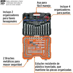 Juegos de Herramientas 199 Piezas Mixto STD MM E1/4-3/8-1/2 MP Truper 12894 Truper-Juegos de Herramientas 199 Piezas Mixto STD M