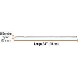 Extension, Encastre 1/2", Largo 24", acero al cromo vanadio, E-5466 13920 Truper Truper-Extension, Encastre 1/2", Largo 24", ace