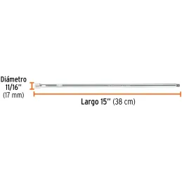 Extension, Encastre 1/2", Largo 15", acero al cromo vanadio, E-5464 13918 Truper Truper-Extension, Encastre 1/2", Largo 15", ace