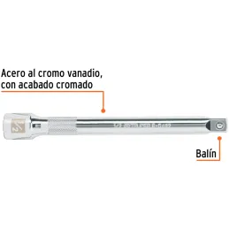 Extension, Encastre 1/2", Largo 8", acero al cromo vanadio, E-5462 13917 Truper Truper-Extension, Encastre 1/2", Largo 8", acero