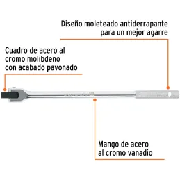 Palanca Articulada, encastre 1/2" Largo 15", en acero al cromo vanadio, M-1267 13923 Truper Truper-Palanca Articulada, encastre 