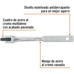 Palanca articulada, encastre 1/4" Largo 6", en acero al cromo vanadio, M-4766 13909 Truper Truper-Palanca articulada, encastre 1