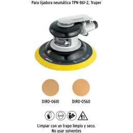 Lijadora Orbital Respaldo de velcro para fijar con rapidez y firmeza lijas autoadheribles, PAD-861VE 19390 Truper Truper-Lijador