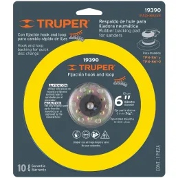 Lijadora Orbital Respaldo de velcro para fijar con rapidez y firmeza lijas autoadheribles, PAD-861VE 19390 Truper Truper-Lijador